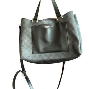 Steve Madden Women's Grey‎ Geometric Shoulder Bag with Gold Accents